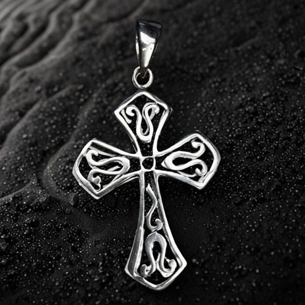 Sterling Silver Omega Cross Pendant